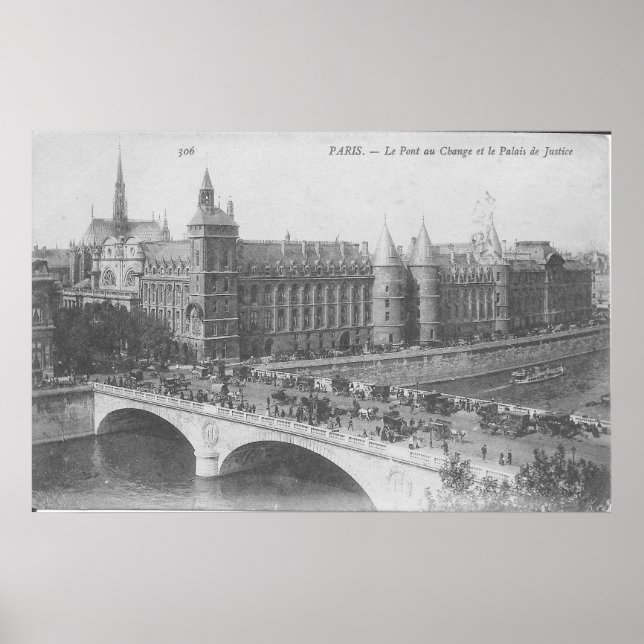 Poster Paris - Le Pont au Change et le Palais de Justice (Frente)