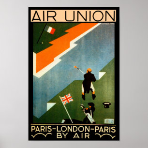 Poster Paris - Londres - Paris pelo ar