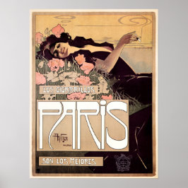 Poster PARIS Los Cigarillos 1901, do artista Aleardo Vill