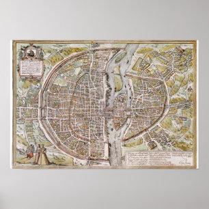 POSTER PARIS MAP, 1581