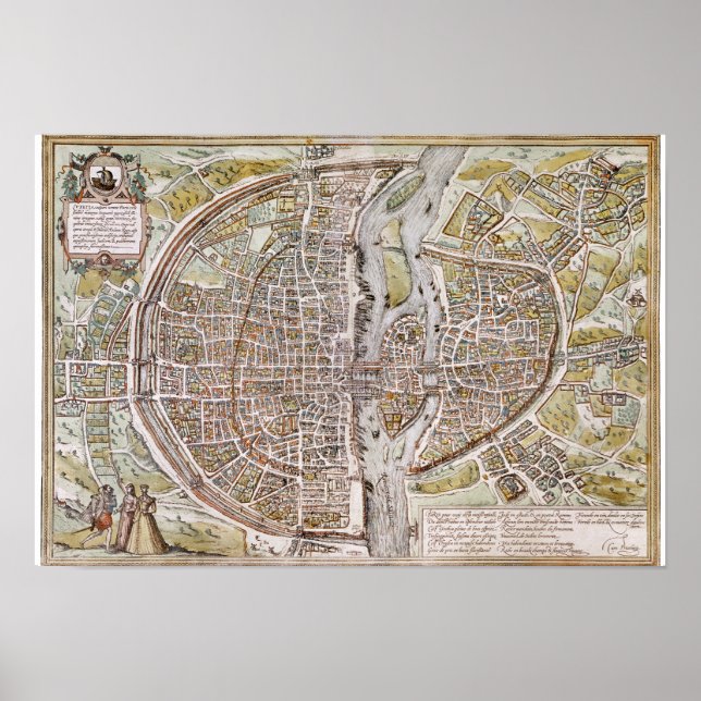 POSTER PARIS MAP, 1581 (Frente)