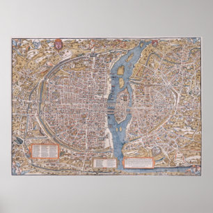 Poster PARIS MAP c. 1555