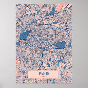 Poster Paris - Mapa da cidade de Breezy 