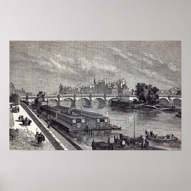 Poster Paris Moderna: Pont Neuf, 1845 (Frente)