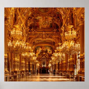Poster Paris Opera Garnier Interior View