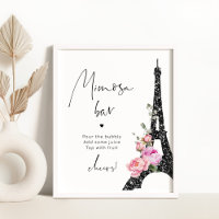 Paris preto rosa torre Eiffel noiva bar mimosa