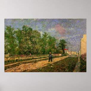 Póster Paris Road com Peasant por Vincent van Gogh