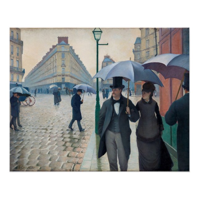 Póster Paris Street; Rainy Day por Gustave Caillebot (Frente)