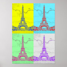 Poster Paris - Torre Eiffel - Arte Inspirada em Vintage