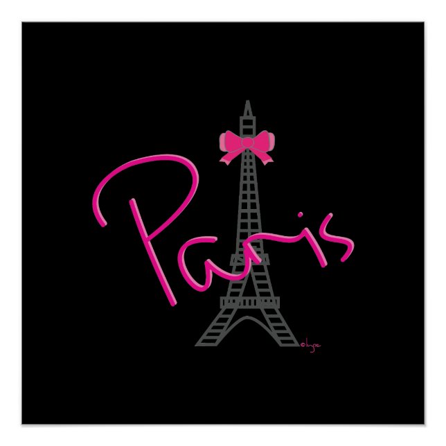 Póster Paris, Torre Eiffel com Moderno arco (Frente)