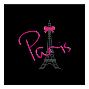 Póster Paris, torre Eiffel com o arco moderno