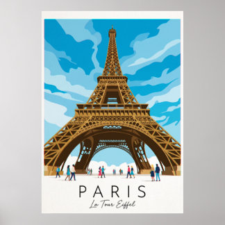 Poster Paris • Tour Eiffel | Affiche de Voyage Vintage
