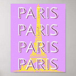 Poster Paris, Viagem Art, Minimalista, Pastel Viagem Art
