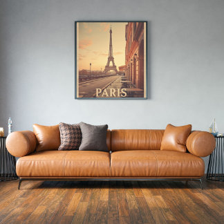 Poster Paris Vintage Travel | Torre Eiffel Pastel