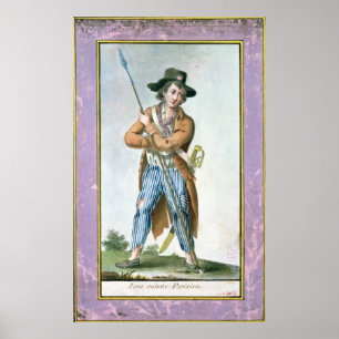 Póster Parisiense Sem-culotte