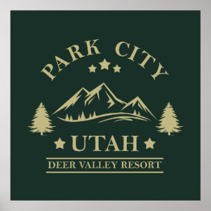 Poster Park City Utah — estância de esqui