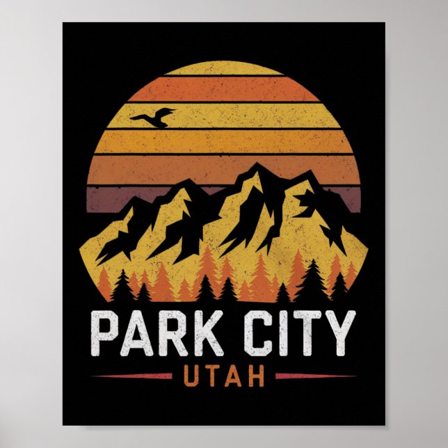 Poster Park City Utah Mountains Ski Hiking Camping Trip S (Frente)
