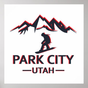 Poster Park City Utah snowboard