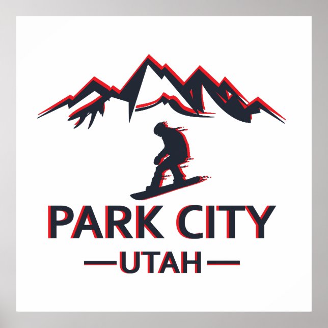 Poster Park City Utah snowboard (Frente)