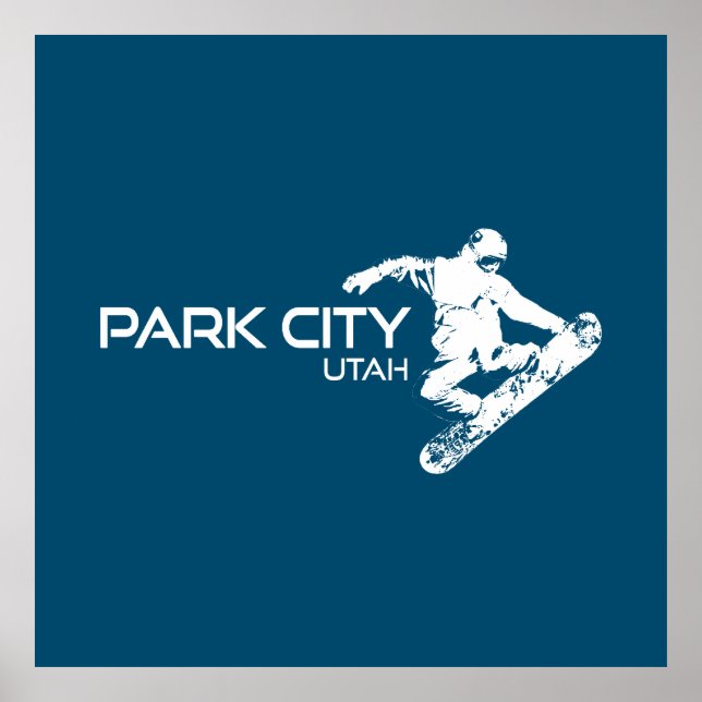 Poster Park City Utah Snowboarder (Frente)