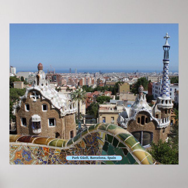 Póster Park Güell, Barcelona, Espanha (Frente)