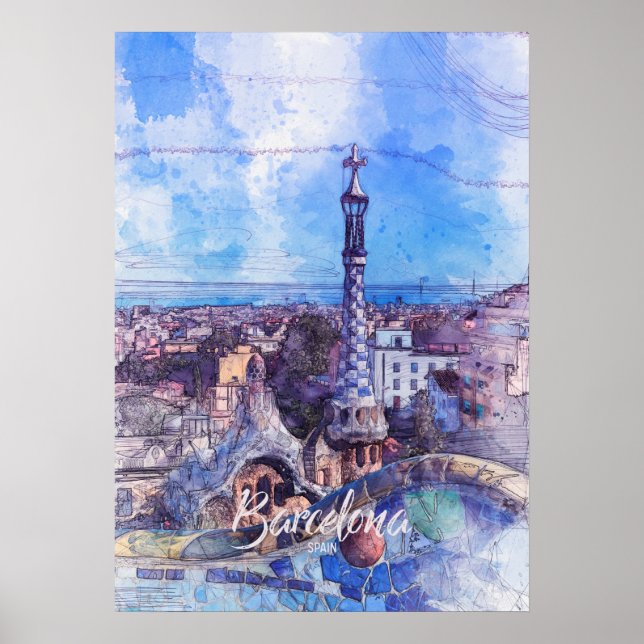Poster Park Guell Sketch (Frente)