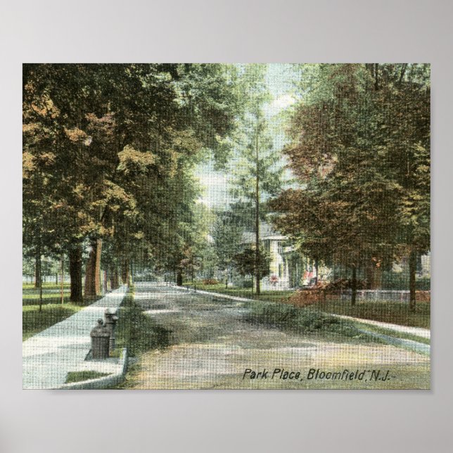 Poster Park Place, Bloomfield, Nova Jersey 1906 Vintage (Frente)