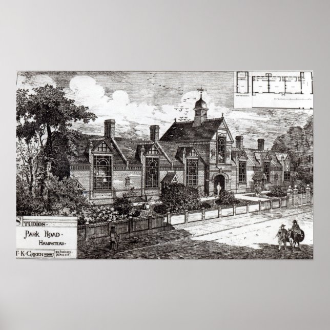 Póster Park Road, Hampstead, do The Building News (Frente)