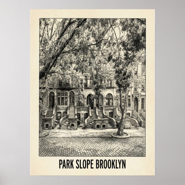 Poster Park Slope Brooklyn Nova York (Frente)