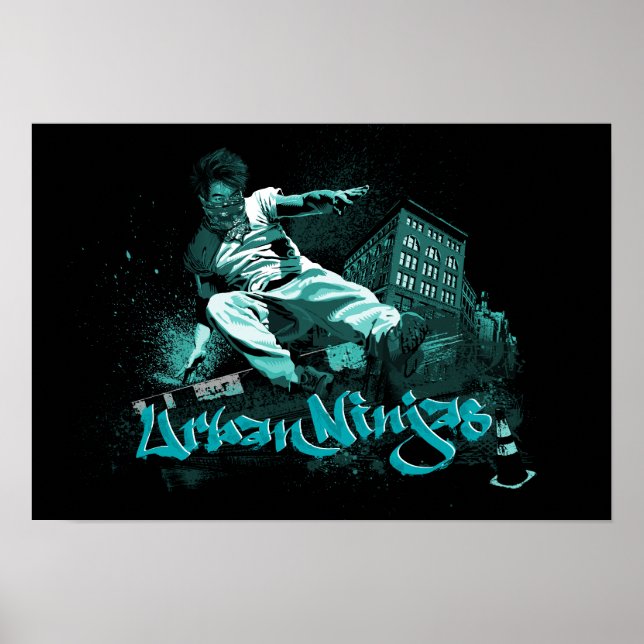 Poster Parkour - Urban Ninjas Teal (Frente)