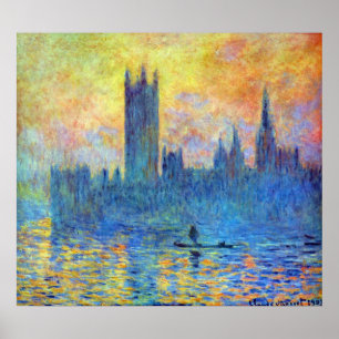 Poster Parlamento de Londres no Inverno por Claude Monet
