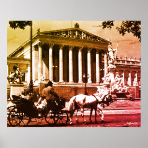 Poster Parlamento de Viena Vintage Áustria