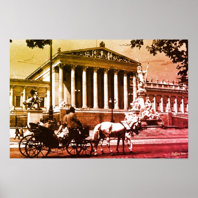 Poster Parlamento de Viena Vintage Áustria (Frente)