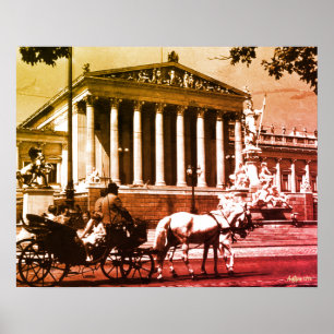 Poster Parlamento de Viena Vintage Áustria