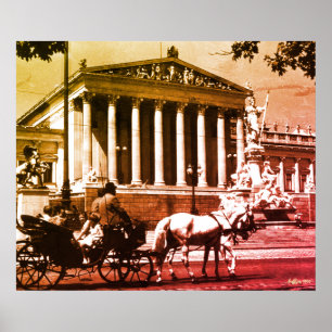 Poster Parlamento de Viena Vintage Áustria