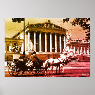 Poster Parlamento de Viena Vintage Áustria