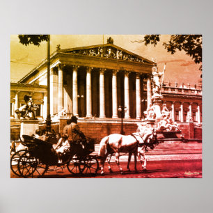 Poster Parlamento de Viena Vintage Áustria