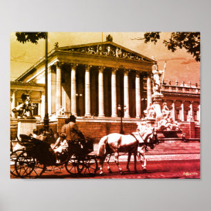 Poster Parlamento de Viena Vintage Áustria