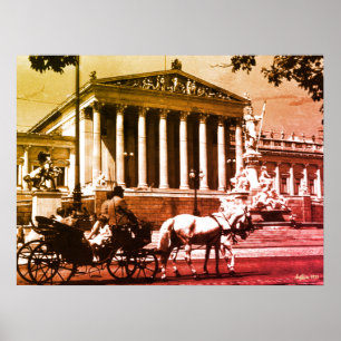 Poster Parlamento de Viena Vintage Áustria