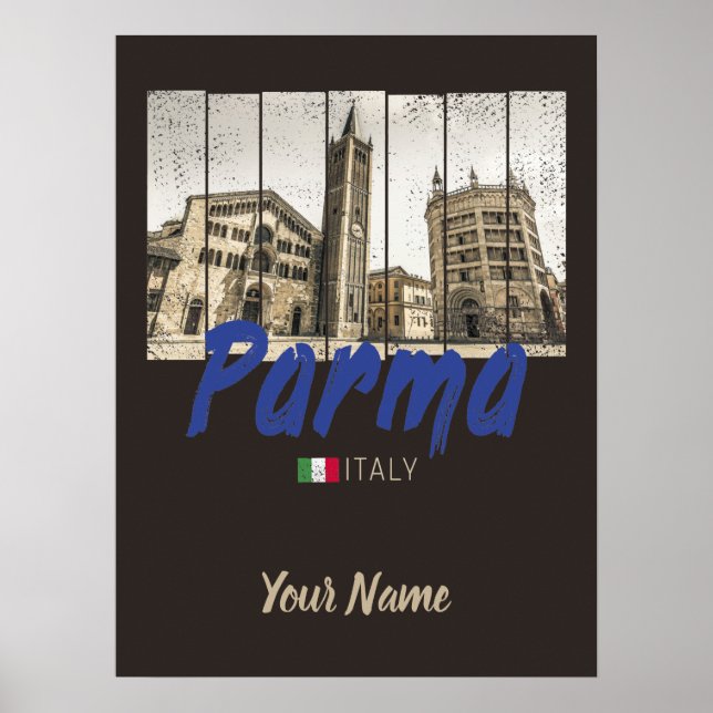 Poster Parma Emilia-Romagna Itália Vintage Souvenir (Frente)