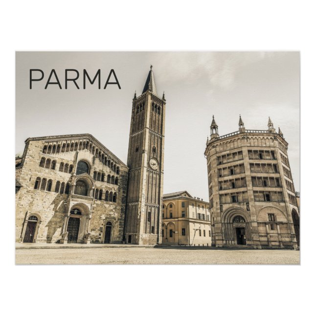 Póster Parma Emilia Romagna Piazza Del Duomo Itália (Frente)