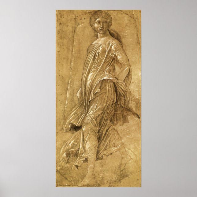 Póster Parnasso, Musa Dançando por Andrea Mantegna (Frente)