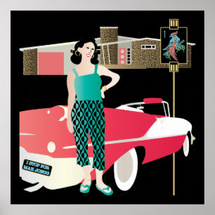 Poster Paro para a Casa Retro Mah Jongg