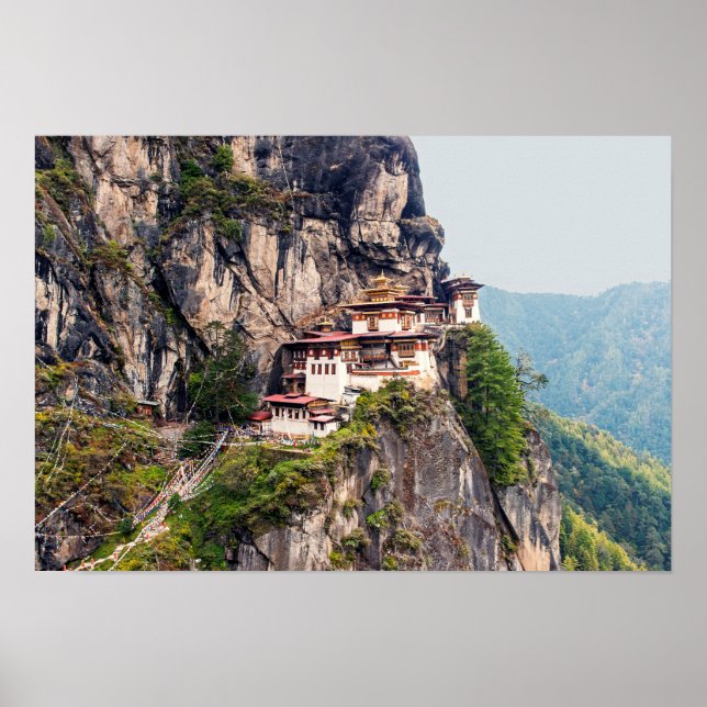 Poster Paro Taktsang: O Mosteiro do Ninho do Tigre - Butã (Frente)