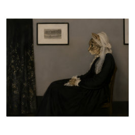 Póster Paródia da Mãe de Whistler Gato Arte Clássica