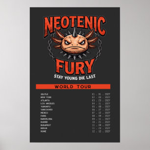 Poster Paródia de Banda de Heavy Metal Axolotl Tour dos A