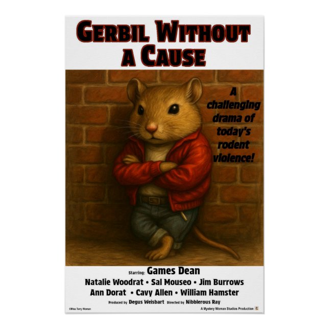 Póster Paródia do Filme Gerbil Without a Cause (Frente)