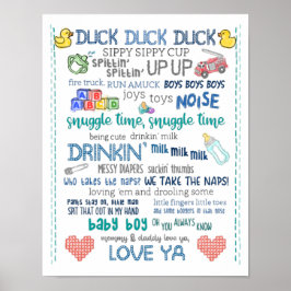 Poster Parody berçário de arte bebê jay silêncio canção d