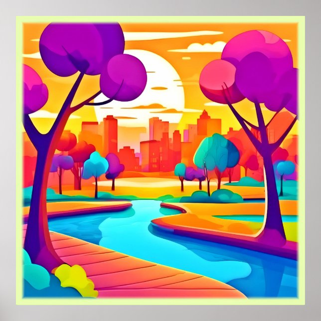 Poster Parque da Cidade do Sunset Vibrante (Frente)
