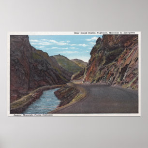 Póster Parque da montanha de Denver, CO - garganta da